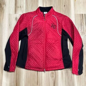 Harley Davidson Quilted Red Zip Up Motorcycle Jacket Women’s 1XL